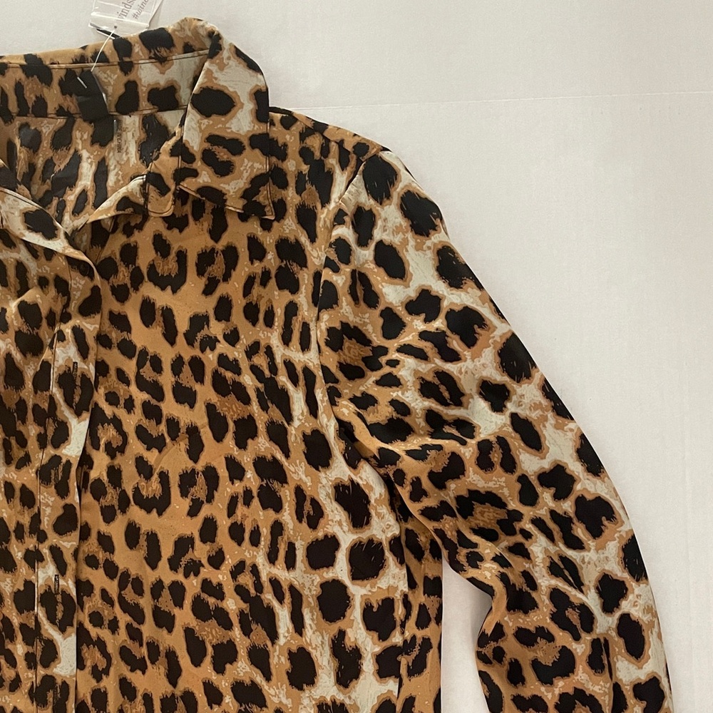 cheetah print button up blouse